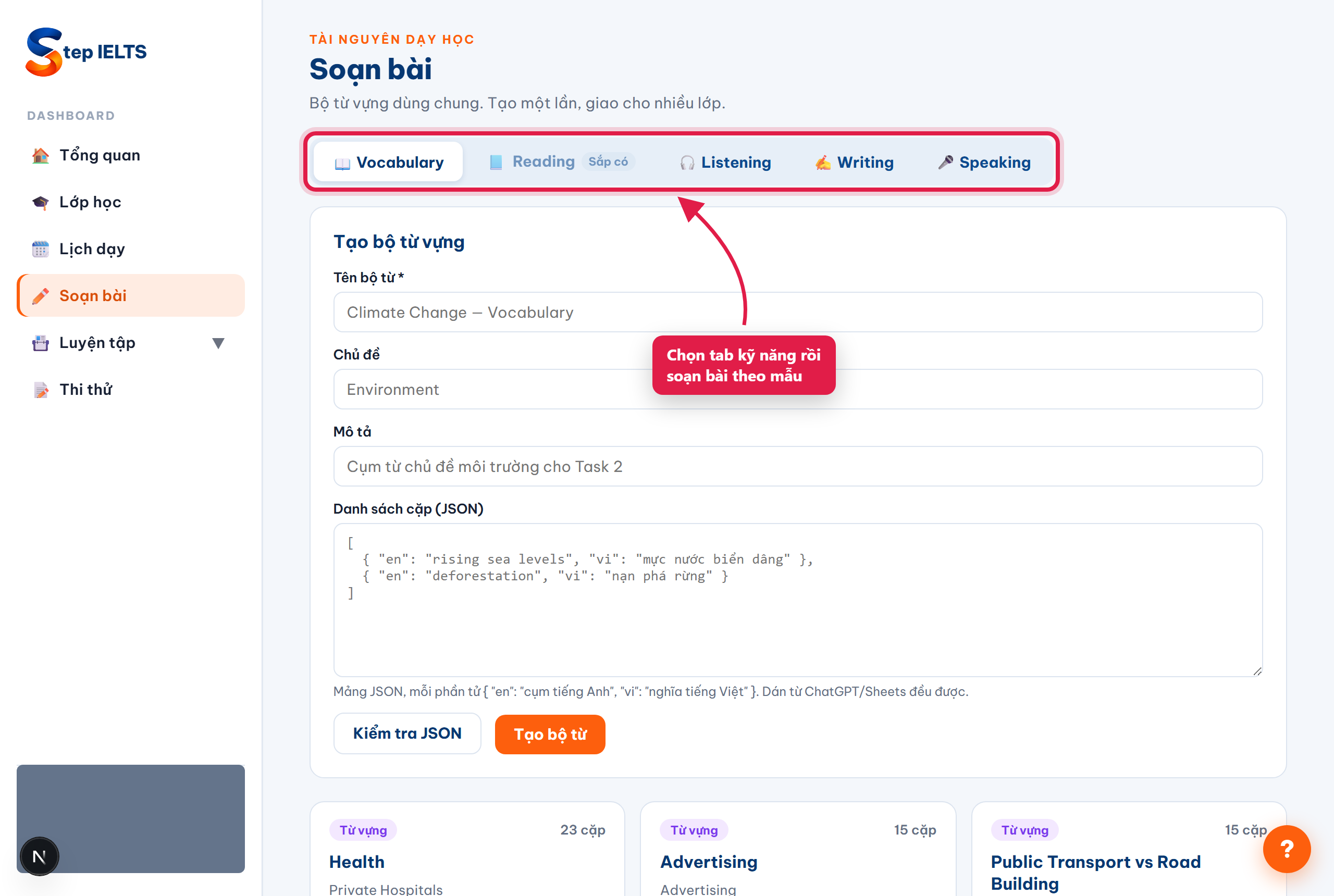 Màn soạn bài